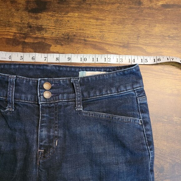 Vtg GAP Jeans Women 6 R Bowery Curvy Flare Low Rise Button Flap Dark Wash Y2K - Picture 7 of 12